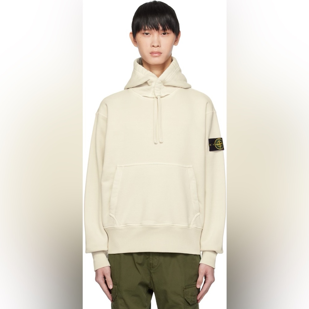Stone Island Off-White Garment-Dyed Hoodie